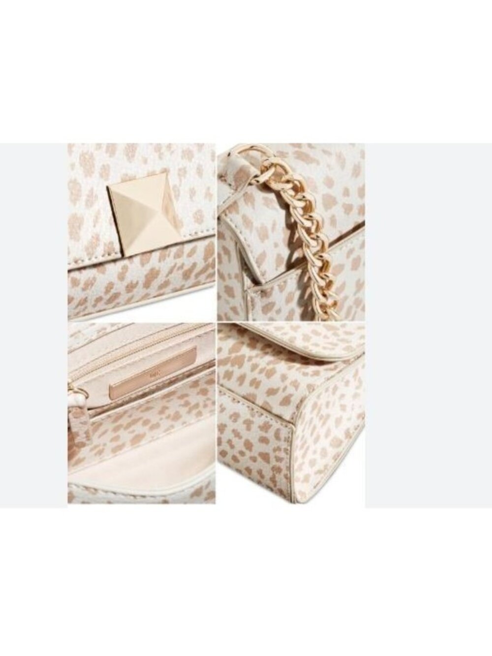 INC Sibbell faux-leather women's mini crossbody bag -Bone microspots /Beige~ - Picture 10 of 10